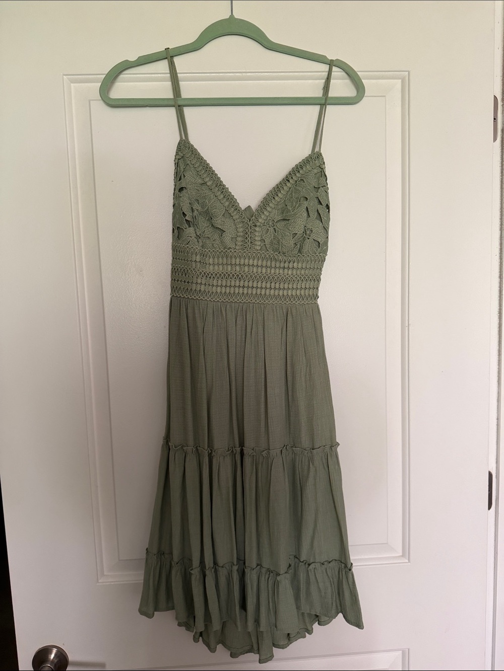 New Sage green crochet dress